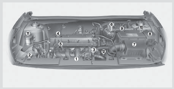 1. Расширительный бачок системы охлаждения двигателя