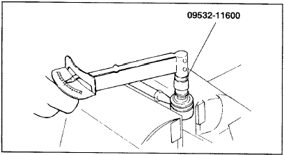 4. Проверьте момент вращения пальца шарового шарнира стойки стабилизатора.